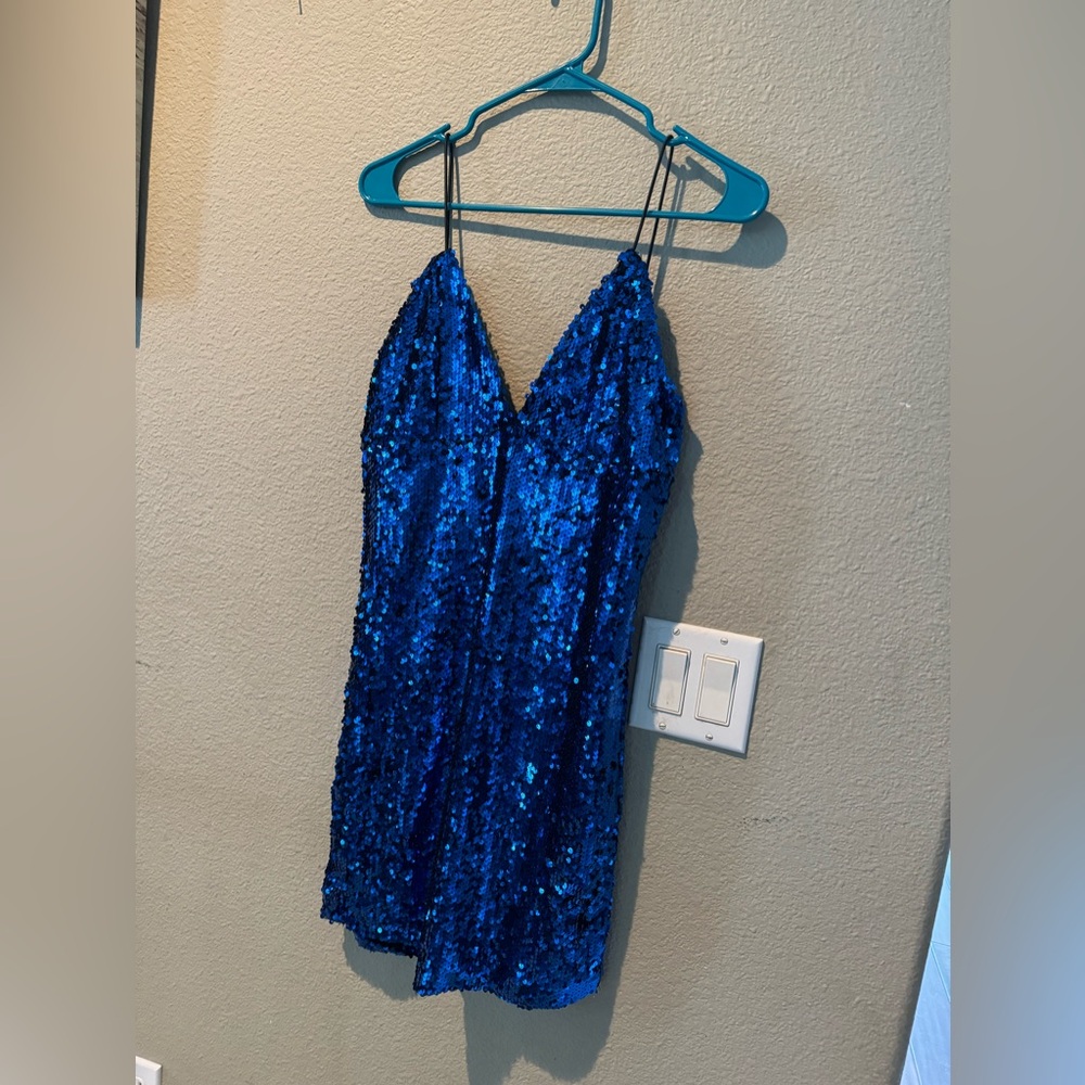 Lulu evening dress. blue sequins